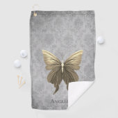 金ゴールド宝飾の蝶 ゴルフタオル (インサイチュ)
