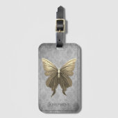 金ゴールド宝飾の蝶 ラゲッジタグ (正面縦)