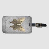 金ゴールド宝飾の蝶 ラゲッジタグ (正面横)