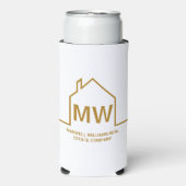 金ゴールド実在エステートカンパニーハウスモノグラム不動産仲介業者 スリム缶クーラー (Seltzer正面)