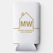 金ゴールド実在エステートカンパニーハウスモノグラム不動産仲介業者 スリム缶クーラー (裏面)