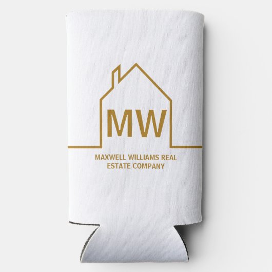 金ゴールド実在エステートカンパニーハウスモノグラム不動産仲介業者 スリム缶クーラー (裏面)