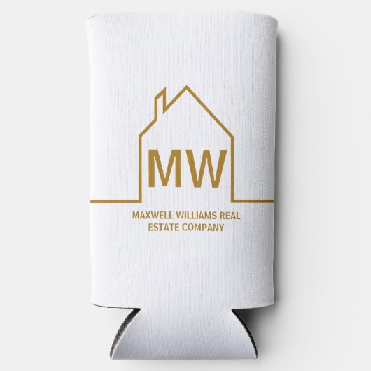 金ゴールド実在エステートカンパニーハウスモノグラム不動産仲介業者 スリム缶クーラー (正面)