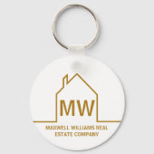 金ゴールド実在エステートカンパニーモノグラムシック不動産仲介業者 キーホルダー (正面)