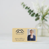 金ゴールド実在エージェント写真QRコード 名刺 (スタンド正面)