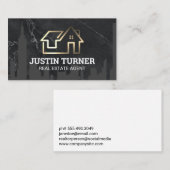 金ゴールド実在ロゴ | シティスカイライン | 大理石 名刺 (正面/裏面)