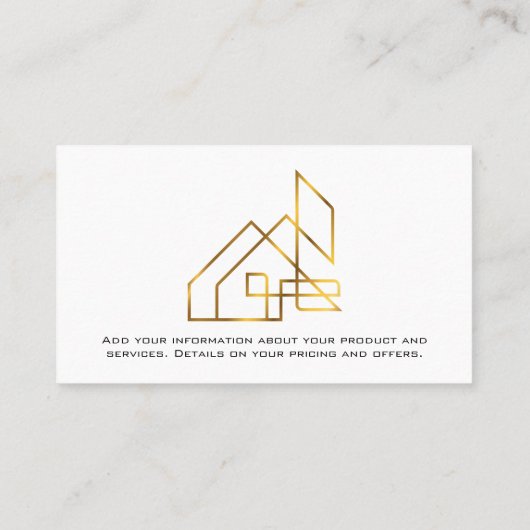 金ゴールド実在ロゴ・ビジネス・カード 名刺 (裏面)