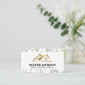 金ゴールド実在ロゴ | 大理石トリム名刺 名刺 (スタンド正面)