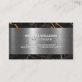 金ゴールド実在ロゴ |大理石メタル 名刺 (裏面)
