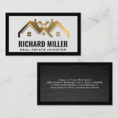 金ゴールド実在ロゴ |財産投資家 名刺 (正面/裏面)