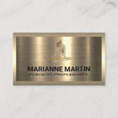 金ゴールド実在ロゴ |金属製の名刺 名刺 (正面)