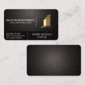 金ゴールド実在不動産プロパティ | 投資 名刺 (正面/裏面)