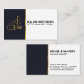 金ゴールド実在不動産ロゴ 名刺 (正面/裏面)