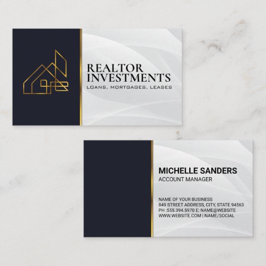 金ゴールド実在不動産 |自己資本 名刺 (正面/裏面)