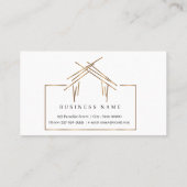 金ゴールド実在色の住宅を持つ不動産業者のロゴ  名刺 (裏面)