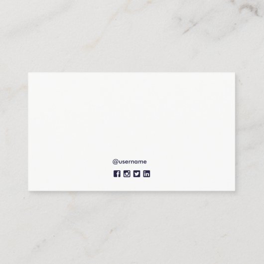 金ゴールド実在鍵エステートエージェント追加Photo Navy 名刺 (裏面)