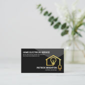 金ゴールド家庭用配線回路電気工事業者 名刺 (スタンド正面)