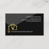 金ゴールド家庭用配線回路電気工事業者 名刺 (裏面)