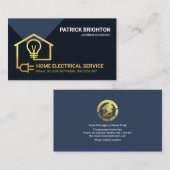 金ゴールド家庭用電気回路配線電気機器 名刺 (正面/裏面)