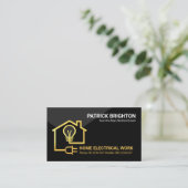 金ゴールド家庭用電気回路配線電気機器 名刺 (スタンド正面)