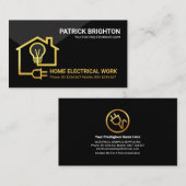 金ゴールド家庭用電気回路配線電気機器 名刺 (正面/裏面)