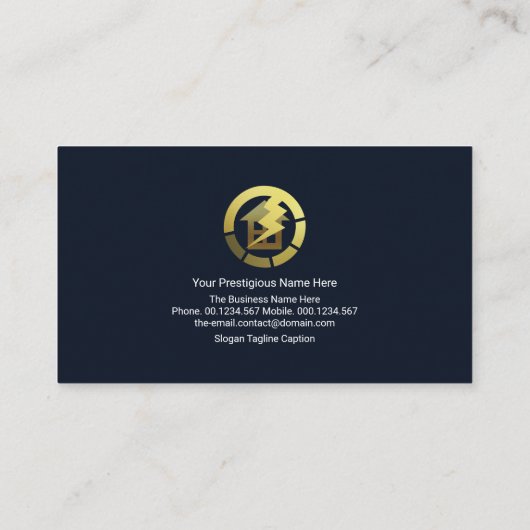 金ゴールド家庭用電気回路配線電気機器 名刺 (裏面)