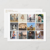 金ゴールド家族の写真のクリスマスを思い出す シーズンポストカード (正面/裏面)