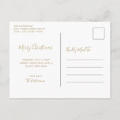 金ゴールド家族の写真のクリスマスを思い出す シーズンポストカード (裏面)