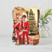 金ゴールド家族の写真メリークリスマスカード シーズンカード (スタンド正面)