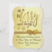 金ゴールド家族の写真メリークリスマスカード シーズンカード (裏面)