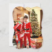 金ゴールド家族の写真メリークリスマスカード シーズンカード (正面)