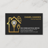 金ゴールド家電配線回路電気技師 名刺 (正面)