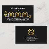 金ゴールド家電配線電気工事請負業者 名刺 (正面/裏面)