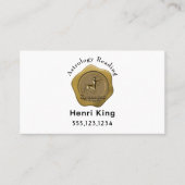 金ゴールド射手座シールコイン&QRコード星占い 名刺 (正面)