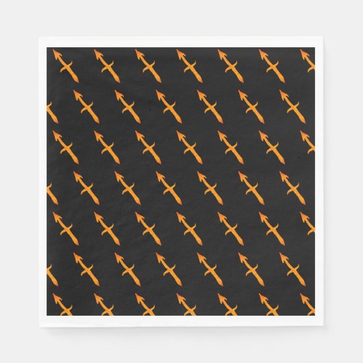 金ゴールド射手座〔占星術の〕十二宮図星占い標識カスタム スタンダードランチョンナプキン (正面)