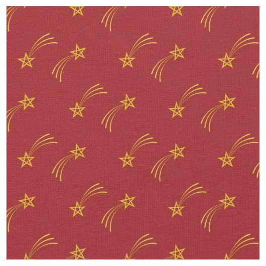 金ゴールド射撃、 発砲星オン赤 ファブリック (クローズアップ)