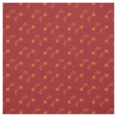 金ゴールド射撃、 発砲星オン赤 ファブリック (見本)