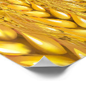 金ゴールド小麦フィールドブルースカイオイル塗装夏 ポスター (角)