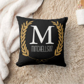 金ゴールド小麦ローレズオンブラックパーソナライズされた- クッション (ブランケット)