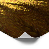 金ゴールド小麦畑サンセットスカイオイル塗装夏 ポスター (角)