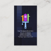 金ゴールド屋上オンブルーチェックホームペインターデコレーター 名刺 (裏面)