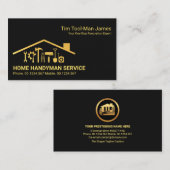 金ゴールド屋上建物の便利屋ツールホーム修復 名刺 (正面/裏面)