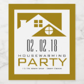 金ゴールド屋上、引っ越し祝いパーティーパーティー ワインラベル (シングルラベル)