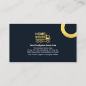 金ゴールド屋根がホーム移動トラックで牽引 名刺 (裏面)