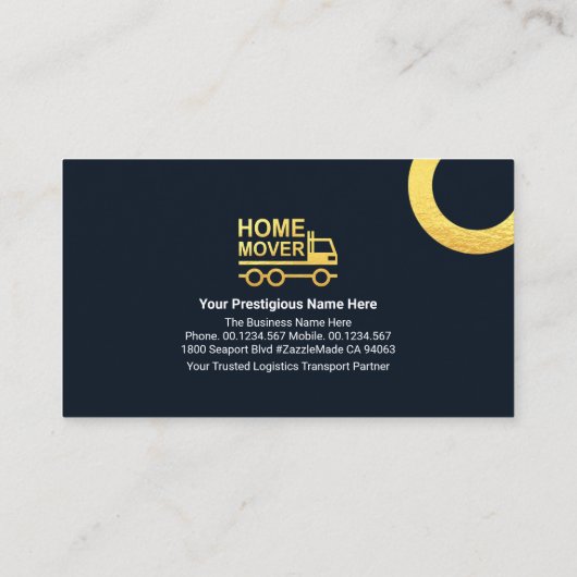 金ゴールド屋根がホーム移動トラックで牽引 名刺 (裏面)
