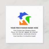 金ゴールド屋根用手回しツール建物 スクエア名刺 (裏面)