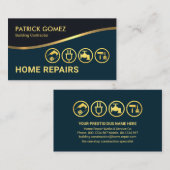 金ゴールド層波金ゴールド手書きツール 名刺 (正面/裏面)