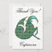 金ゴールド山羊座1回目の誕生日とビッグフォトありがとう サンキューカード (正面)