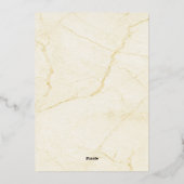 金ゴールド山背景グリーンとブルーの木 箔招待状 (裏面)