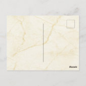 金ゴールド山背景グリーンツリーとブルーツリーRSVP ポストカード (裏面)